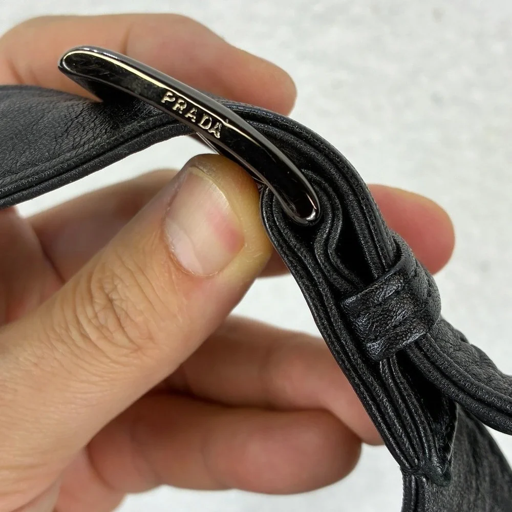 Prada Messenger Bag Men's OS Black Leather Crossbody Italian Designer Luxury